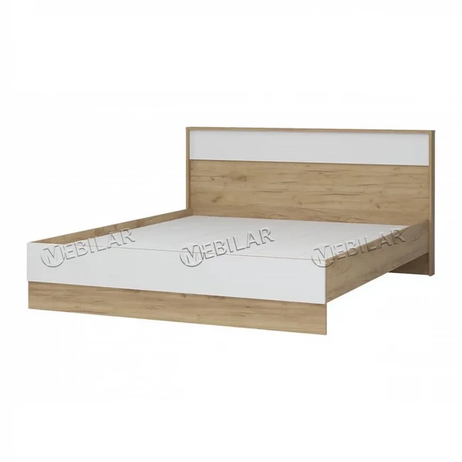 Спальный гарнитур с 3-х створчатым шкафом Ирис дуб крафт золото белый