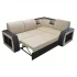 Диван угловой раскладной со столиком Ника 2 дельфин рогожка бежевая